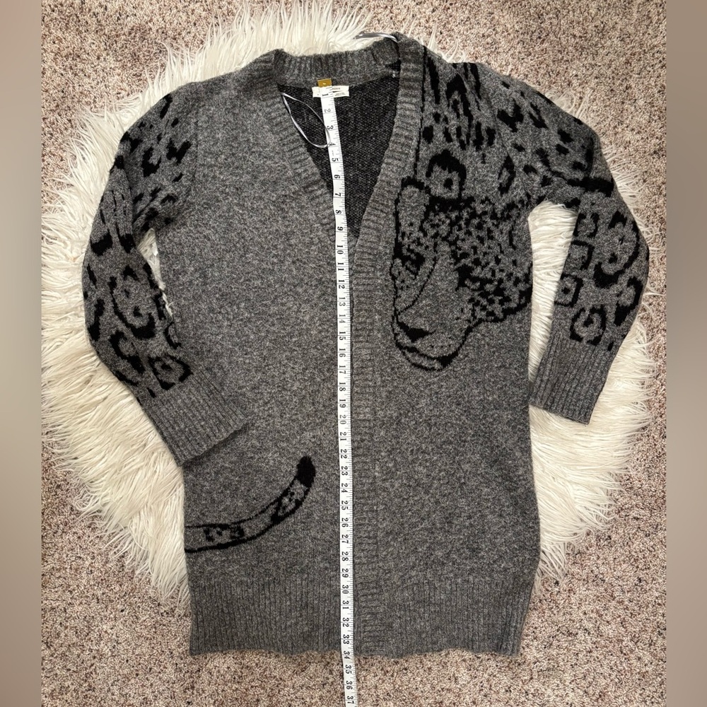 Anthropologie Averie Open Front Leopard Cardigan Size S - Picture 8 of 11